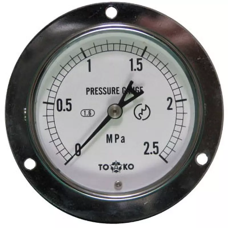 TOKO Pressure Gauge Φ100 mm Outer Dia, DU3/8G 100×2.5MPa