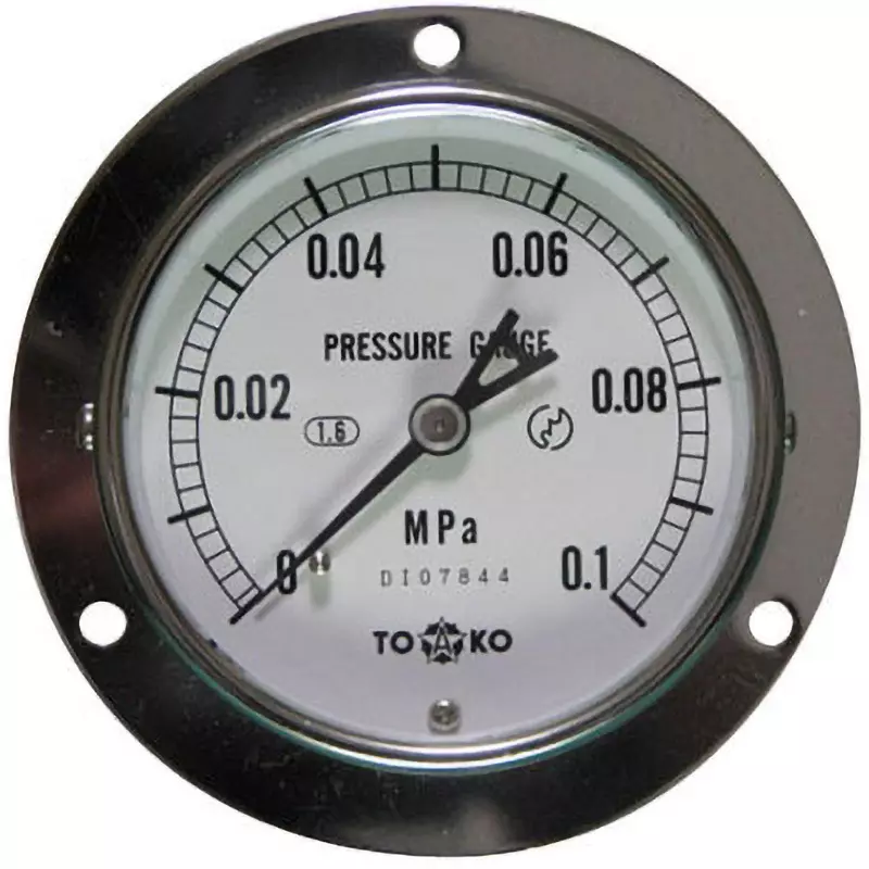 TOKO Pressure Gauge Φ75 mm Outer Dia, DU3/8G 75×0.1MPa