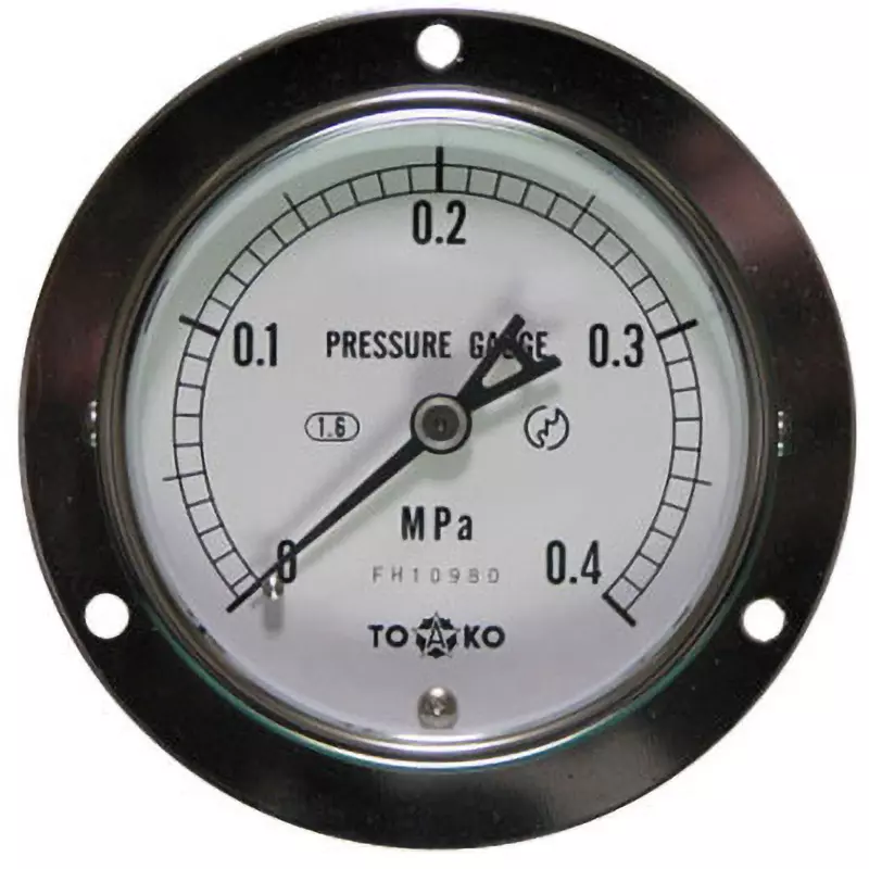 TOKO Pressure Gauge Φ75 mm Outer Dia, DU3/8G 75×0.4MPa