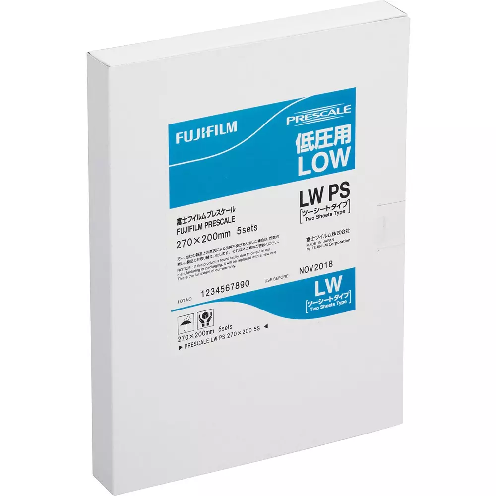 Fujifilm Pressure Measurement Film 20 to 35 ℃ Temperature Range, LW PS (Pack of 5 )