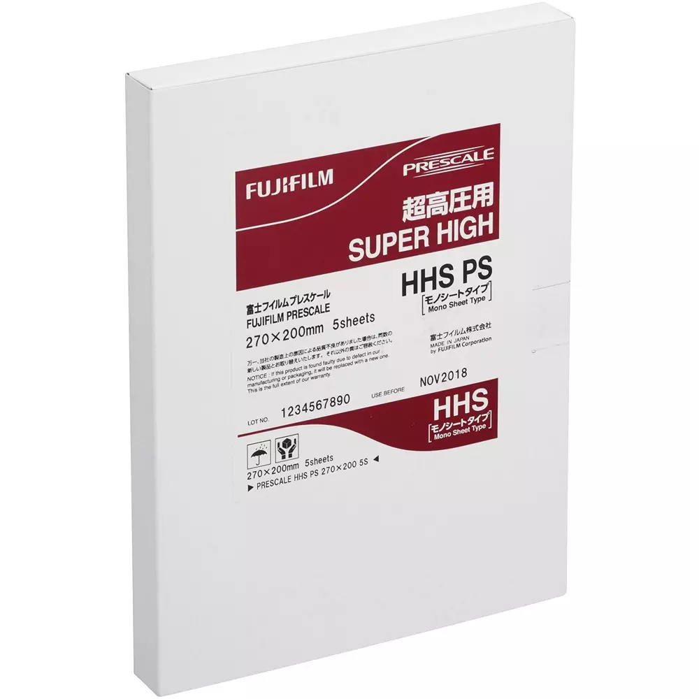 Fujifilm Pressure Measurement Film 130 to 300 MPa Measuring Range, HHS PS (Pack of 5 )