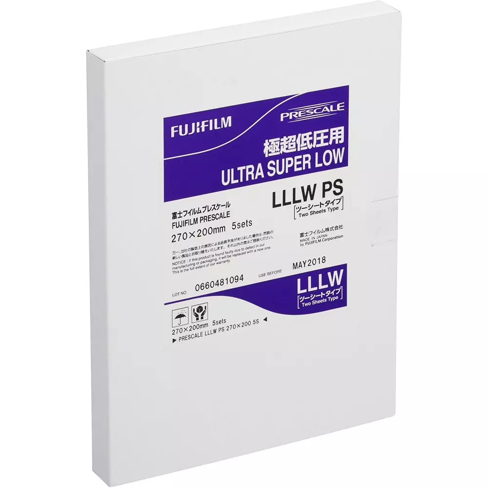 Fujifilm Pressure Measurement Film 20 to 35 ℃ Temperature Range, LLLW PS (Pack of 5 )