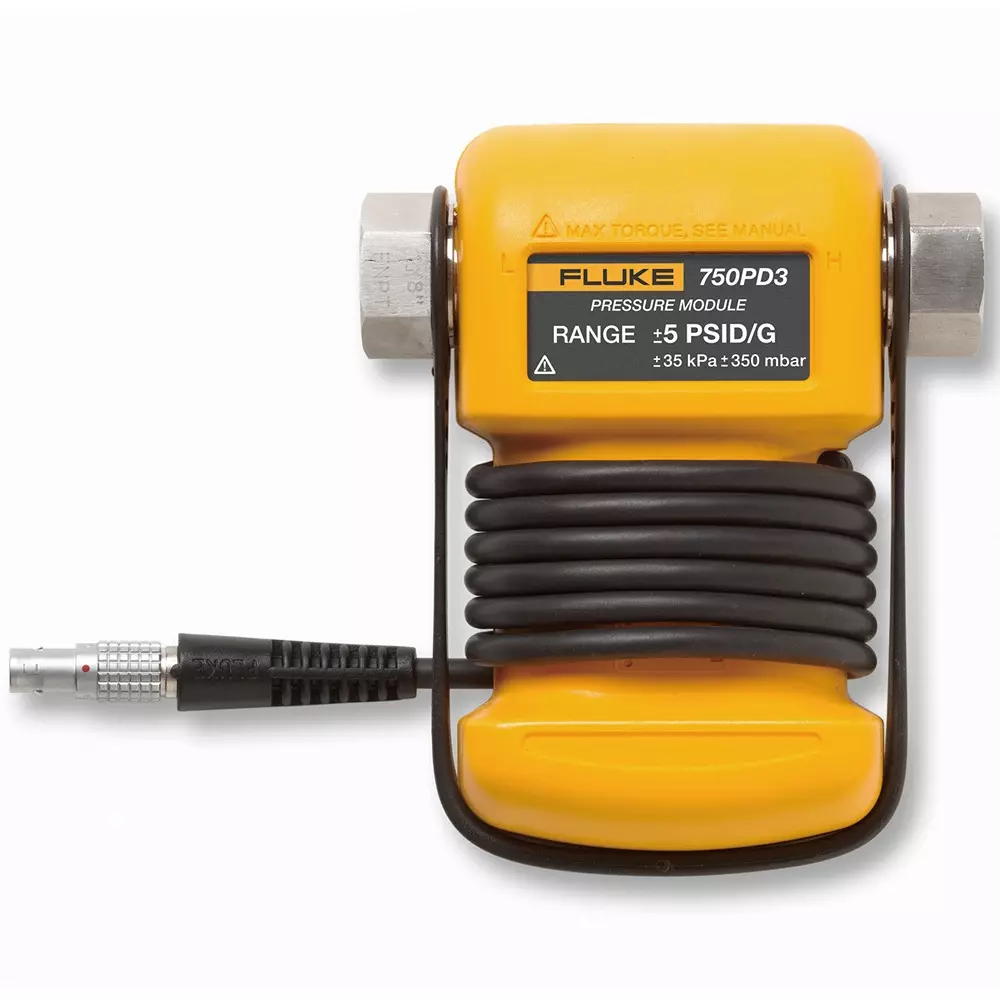 Fluke Pressure Module ●Positive pressure port: 316 ss ●Low pressure port: Dry air 2.0 No. of Port, 750PD3