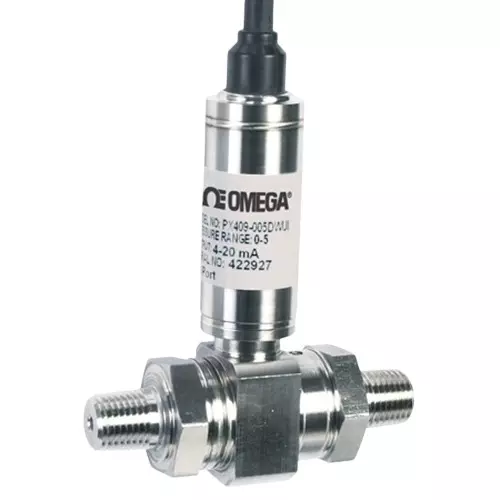 Omega Differential Pressure Transducer <1 ms Response Time 100 mΩ Minimum Resistance, PX409-005DDUI