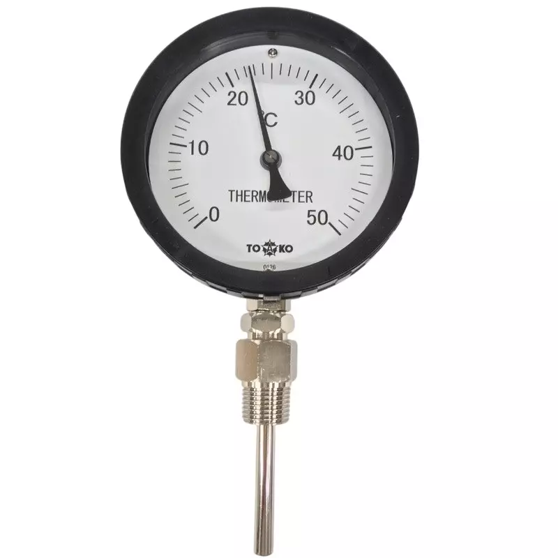 TOKO Bimetal Thermometer ±2 Accuracy (%) R1/2 Connector Thread ABS resin Case Material, TB-A100WB