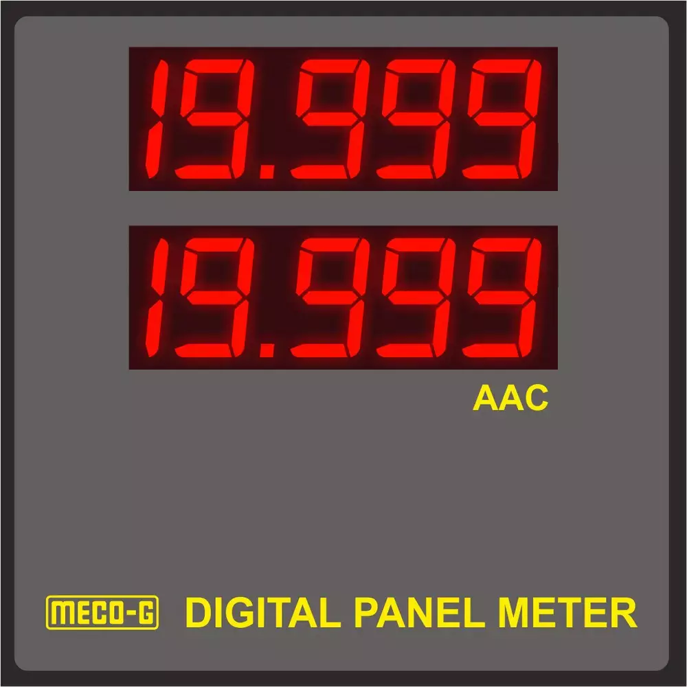 Meco-G 0 - 200mA AC Input 3.5 Digit Double Display Digital Panel Ammeter R-4050BND - 96x96 mm