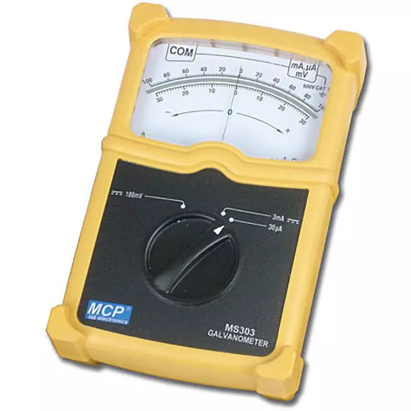 MCP Analog Galvanometer DCV: 100 mV (1 step), DCA: 30 μA-3 mA (2 steps) Range, MS303