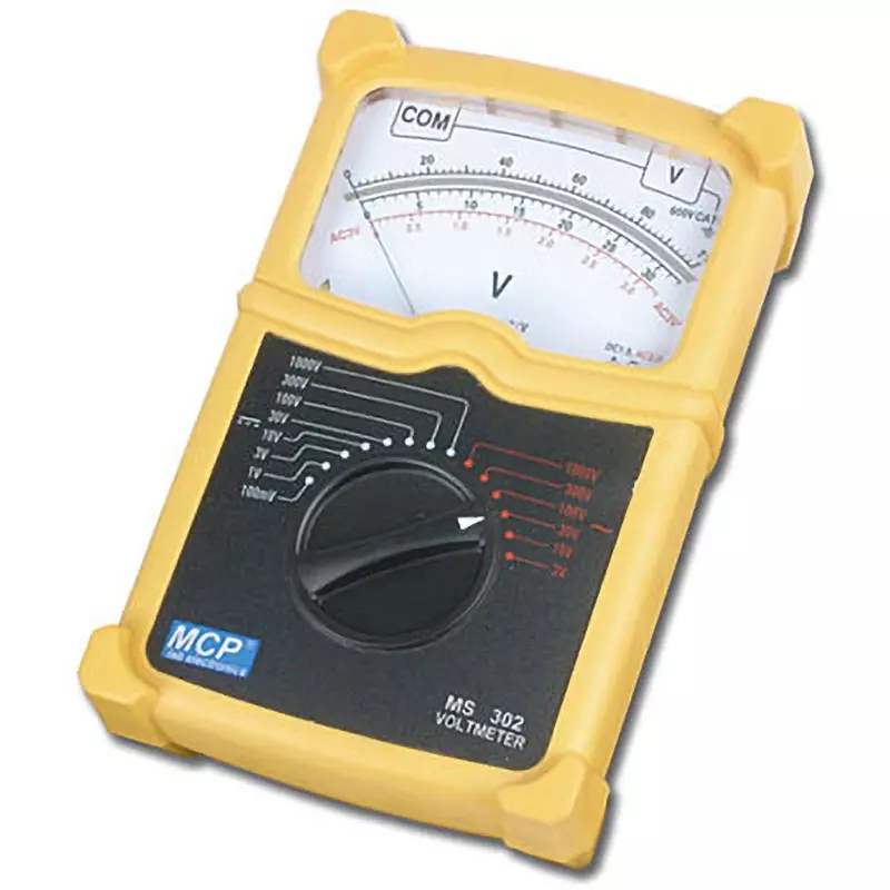 MCP Analog Voltmeter ACA: 3 V to 1000 V (6 steps), DCV: 100 mV to 1000 V (8 steps) Range, MS302
