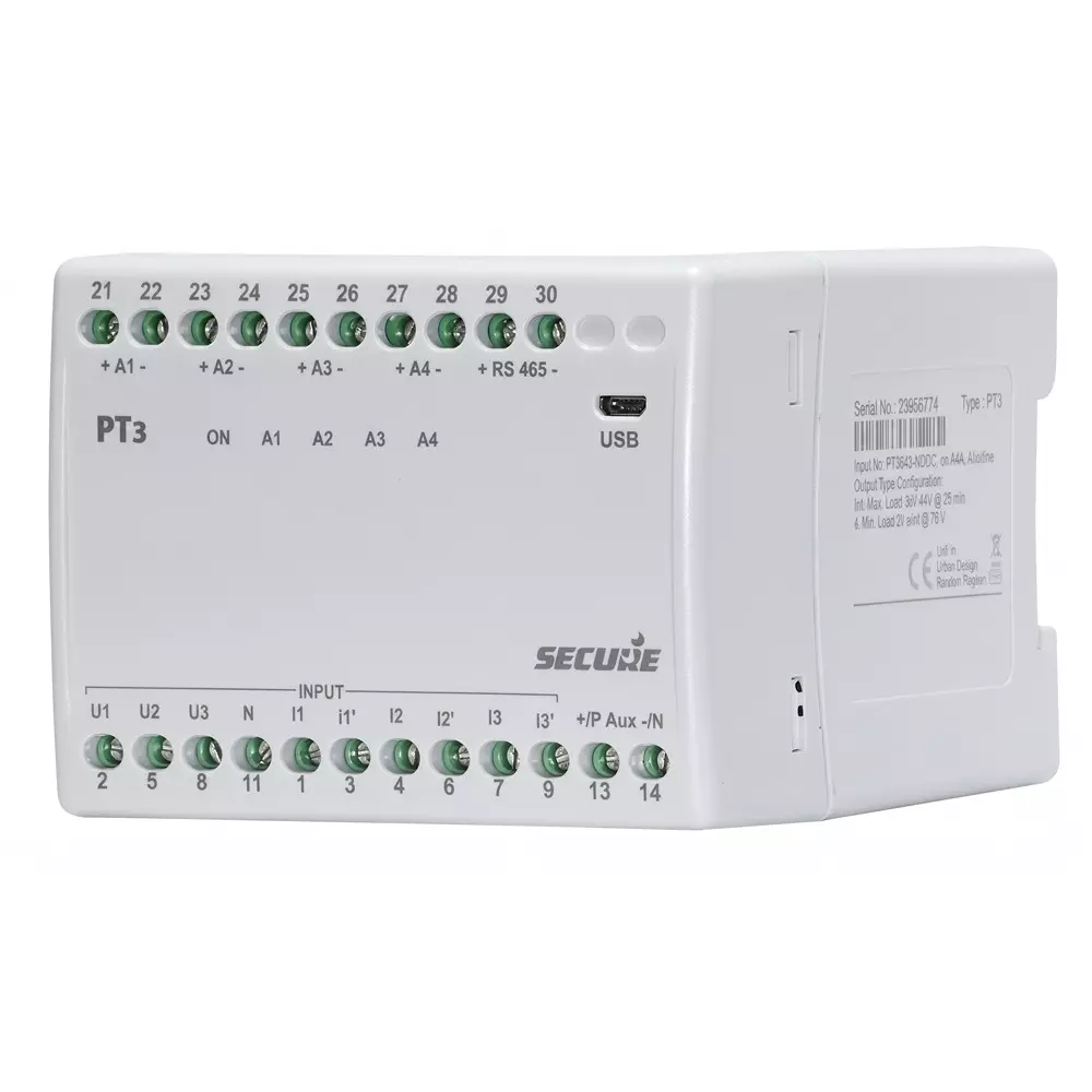 Secure Single Function AC Power Factor Transducer 3 Phase 0.5 Accuracy Class and 4 Outputs, PT3 X43-158
