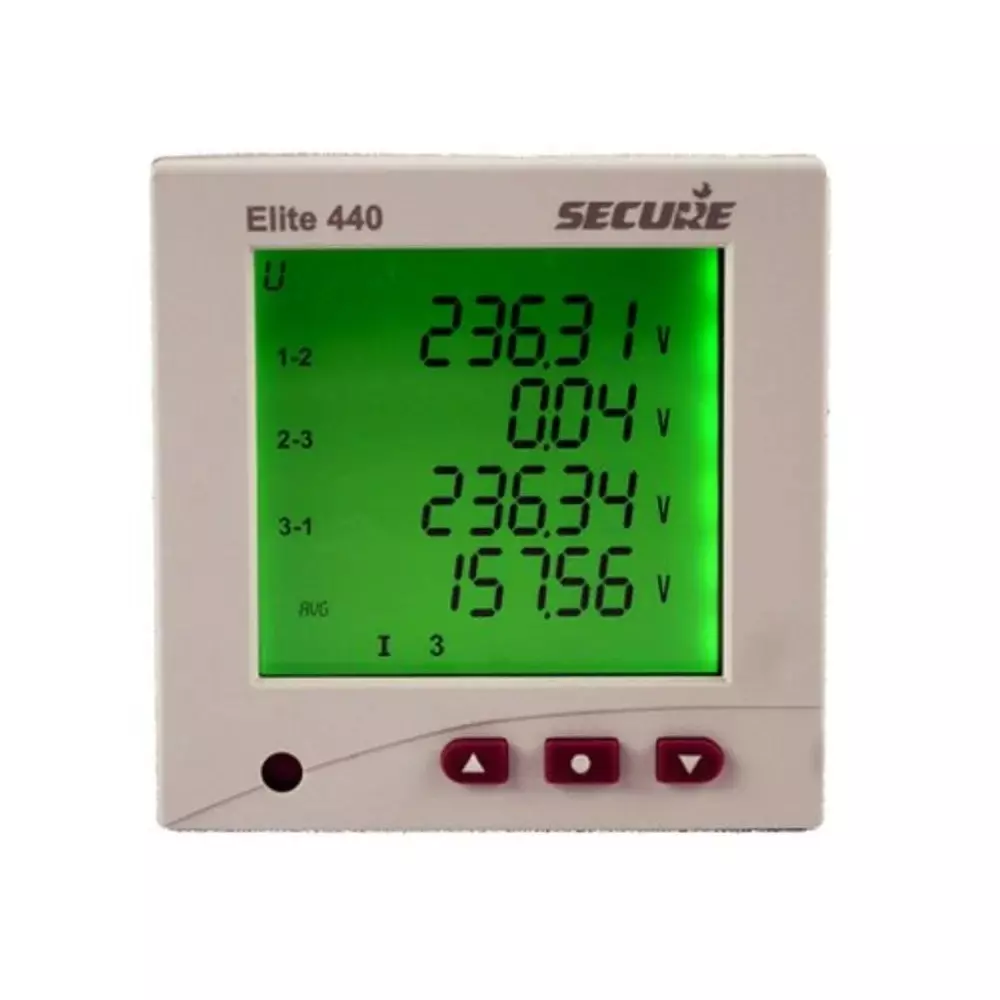 Secure Multi Function Meter Three Phase 0.2s, 1.0 Accuracy Class and 96x96x65 mm Size, Elite 440-445