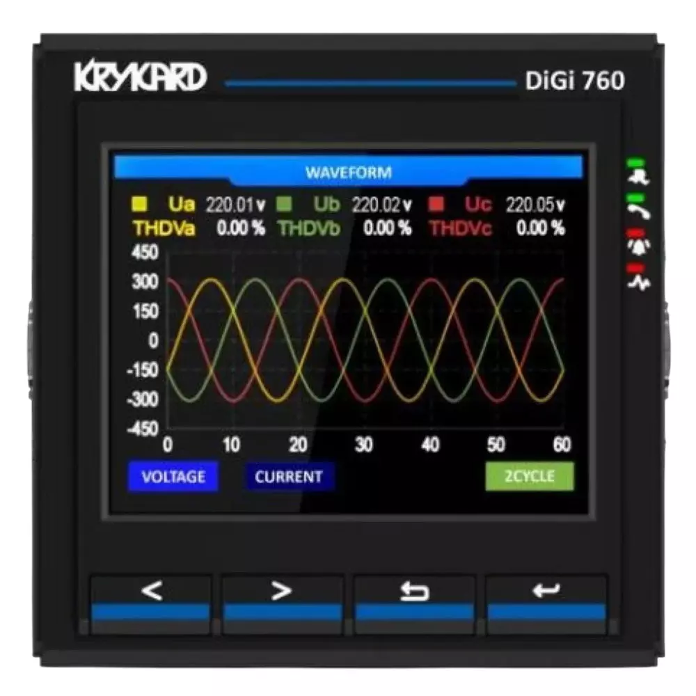 Krykard Multi Function Power Meter TFT Colorful LCD Display Sample Rate 256 Per Cycle Accuracy Class 0.2s, DiGi 760