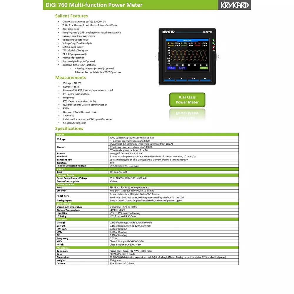 krykard-multi-function-power-meter-256-samplescycle-digi-760-power-quality-meter