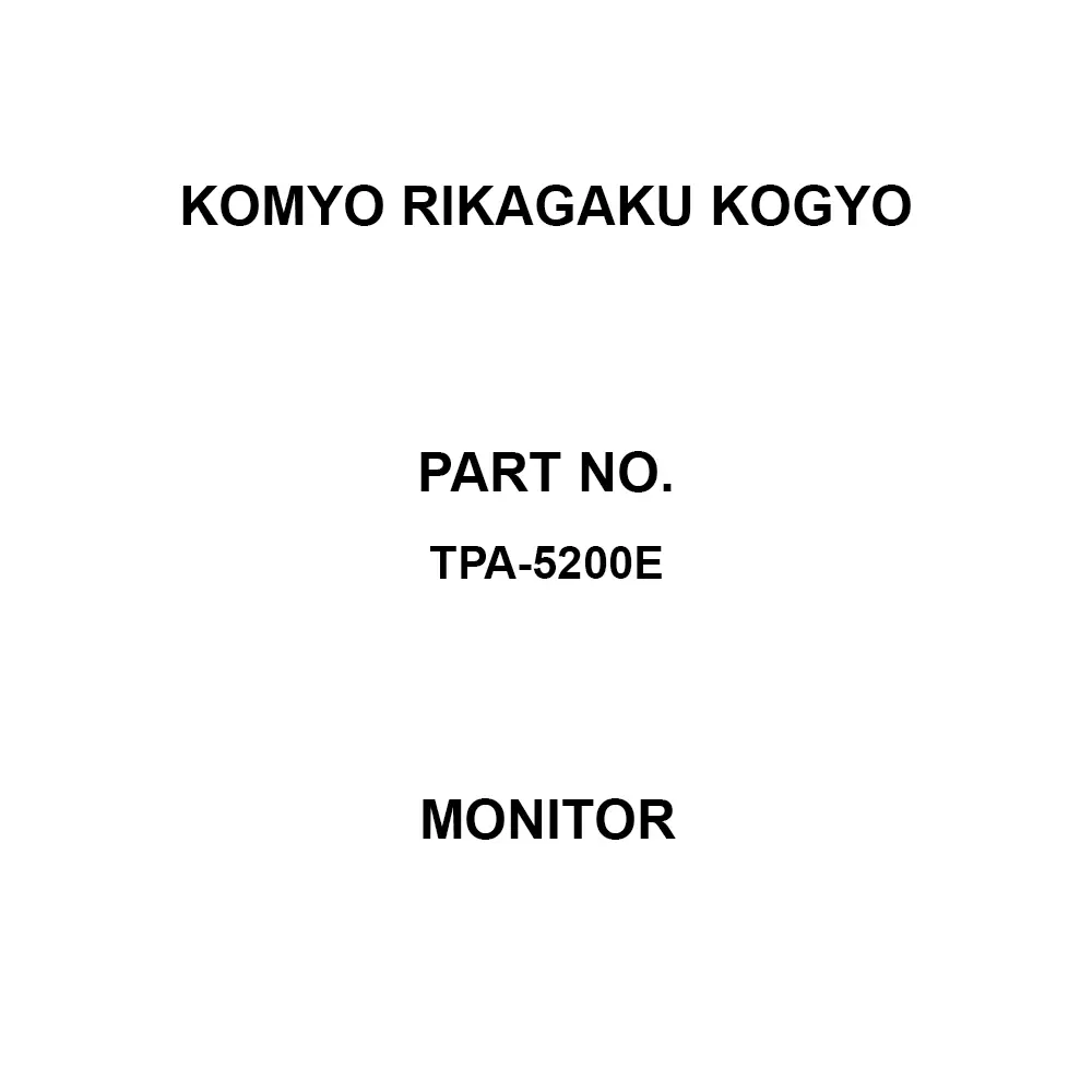 KOMYO RIKAGAKU KOGYO Monitor 0 to 50 ppm Measurement Range, TPA-5200E