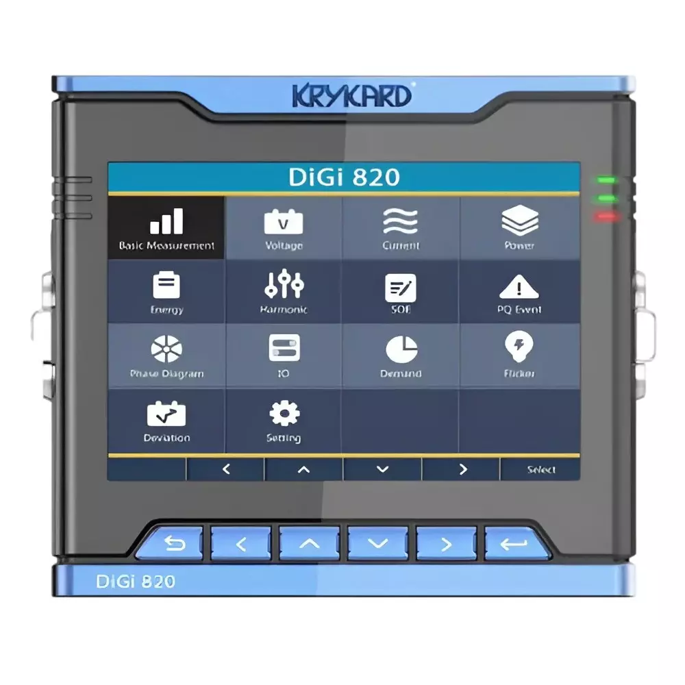Krykard Multi Function Power Meter Sample Rate 1024 Per Cycle Accuracy Class 0.2s, DiGi 820