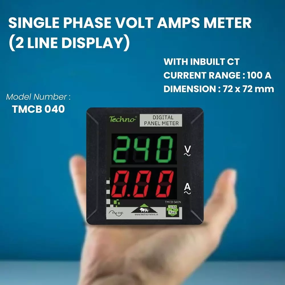 techno-meters-single-phase-volt-amps-panel-meter-with-inbuilt-ct-polycarbonate-body-and-10-100-a-rated-current-tmcb_040_100a
