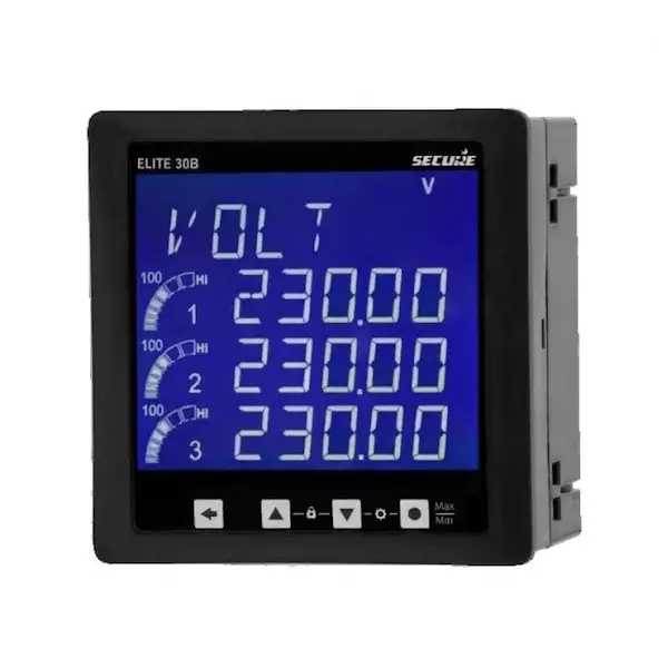 Secure Multi Function Meter Three Phase 0.5s Accuracy Class and 96x96 mm Size, Elite 30B (100 - 300)