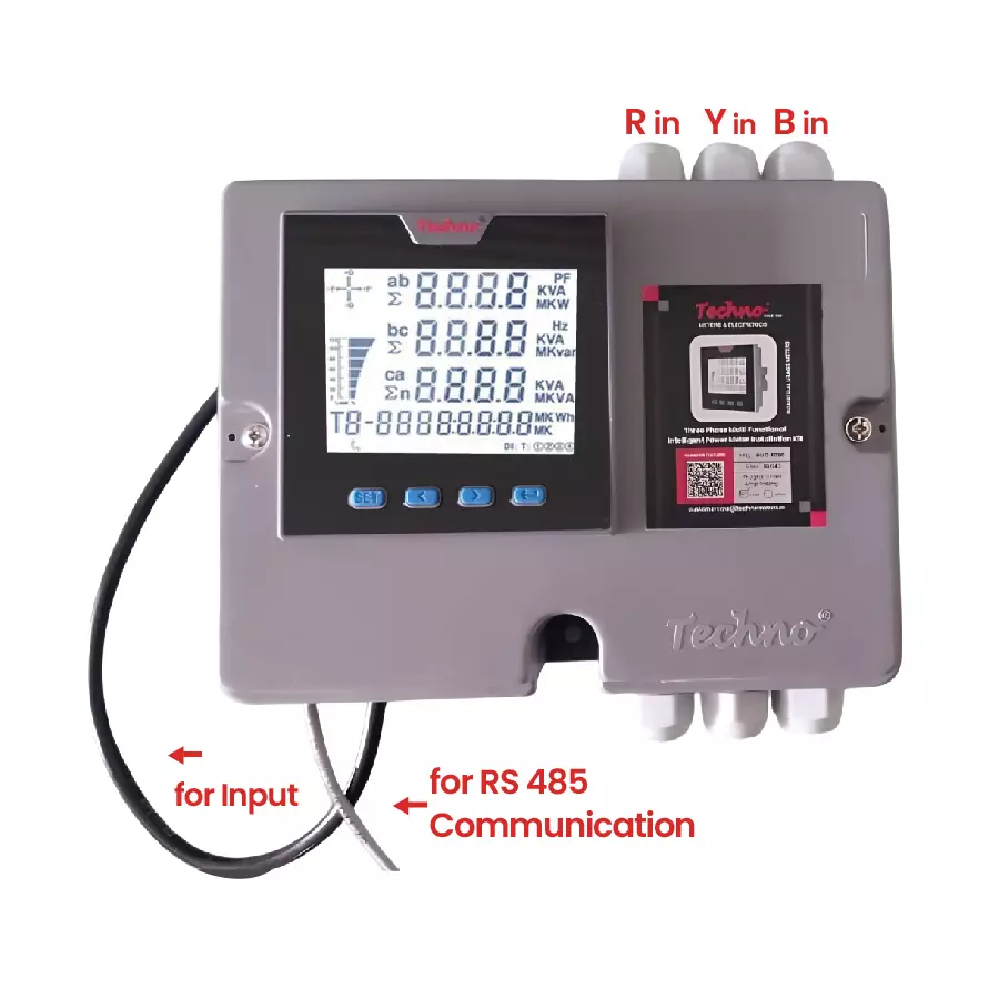 Techno Meters Polycarbonate Multifunctional Panel Kit Meter Three Phase 400 A Current Class 1.0/Class 0.5 Accuracy, TMCB 025 Kit
