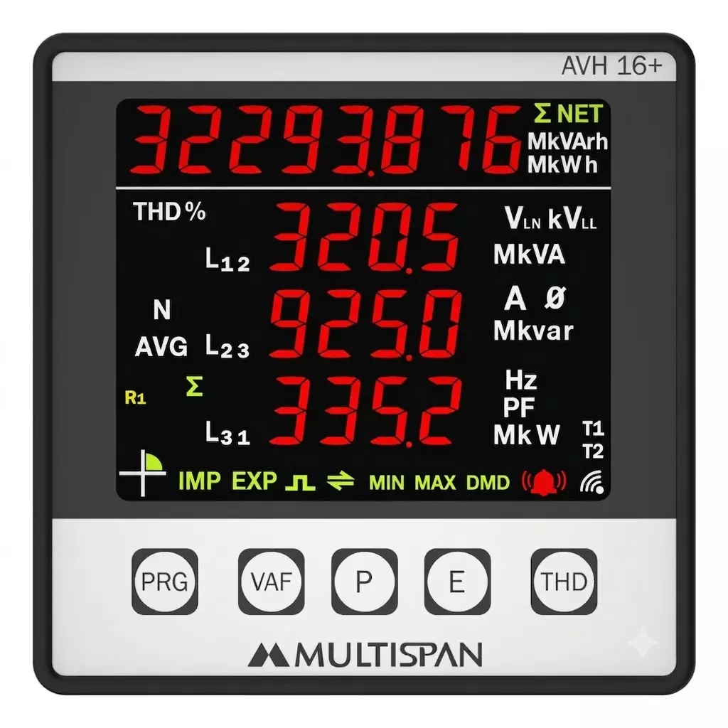 multispan-multifunction-meter-with-8-digit-1-line-4-digit-3-line-red-led-display-9999-a-primary-ct-and-100-v-to-270-v-ac-supply-voltage-avh-16