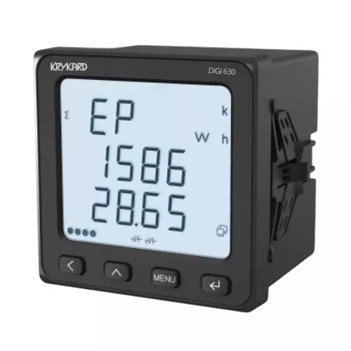 Krykard Multi Function Power Meter 3-Line Bright LCD Display Accuracy Class 0.5s Voltage AC/DC 80-270 VSafety Rating CAT III 480V, DIGI 630 D