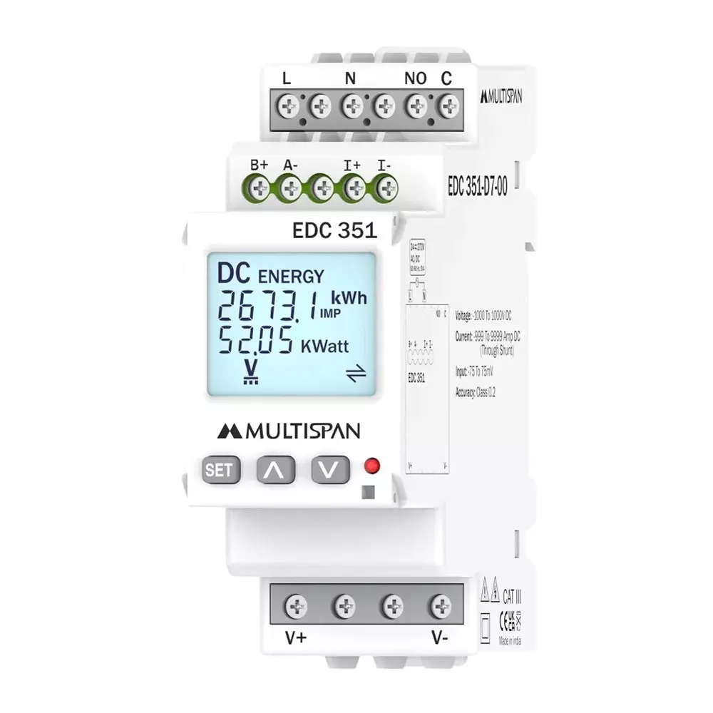 Multispan Multifunction Meter -999 A DC to 9999 A DC Current and 24 V to 270 V AC/DC Power Supply, EDC-351