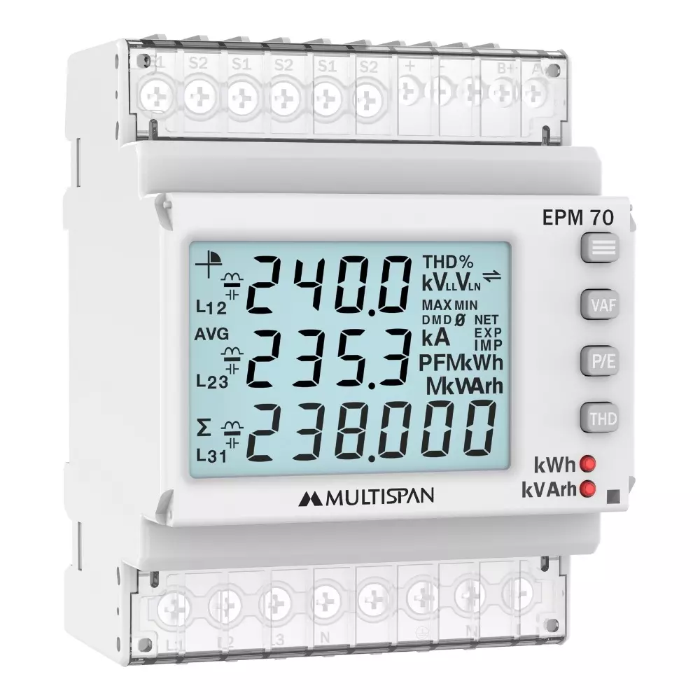 multispan-digital-multifunction-meter-25-ma-current-capacity-rs-485-interface-and-100-to-300-v-acdc-5060-hz-power-supply-epm-70