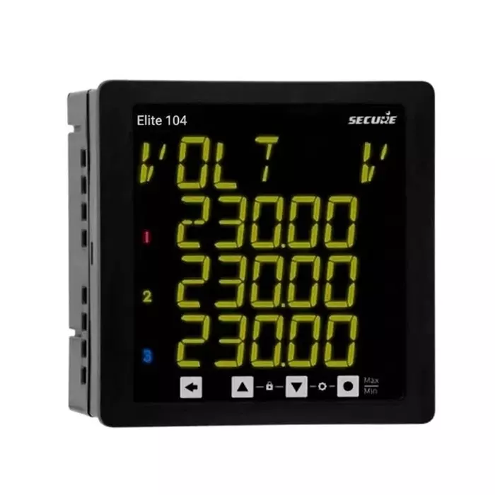 Secure Multi Function Meter Common Features + 1 Pulse Output 3 Phase 4 Line Digital LED Display 96x96 mm Size, Accuracy Class 1, Elite 104