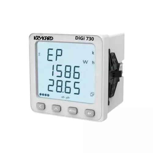 Krykard Multi Function Power Meter Accuracy Class 0.5s Voltage 110/400 V LL, Relative Humidity 5% to 95% RH No Condensation, DIGI 730 S