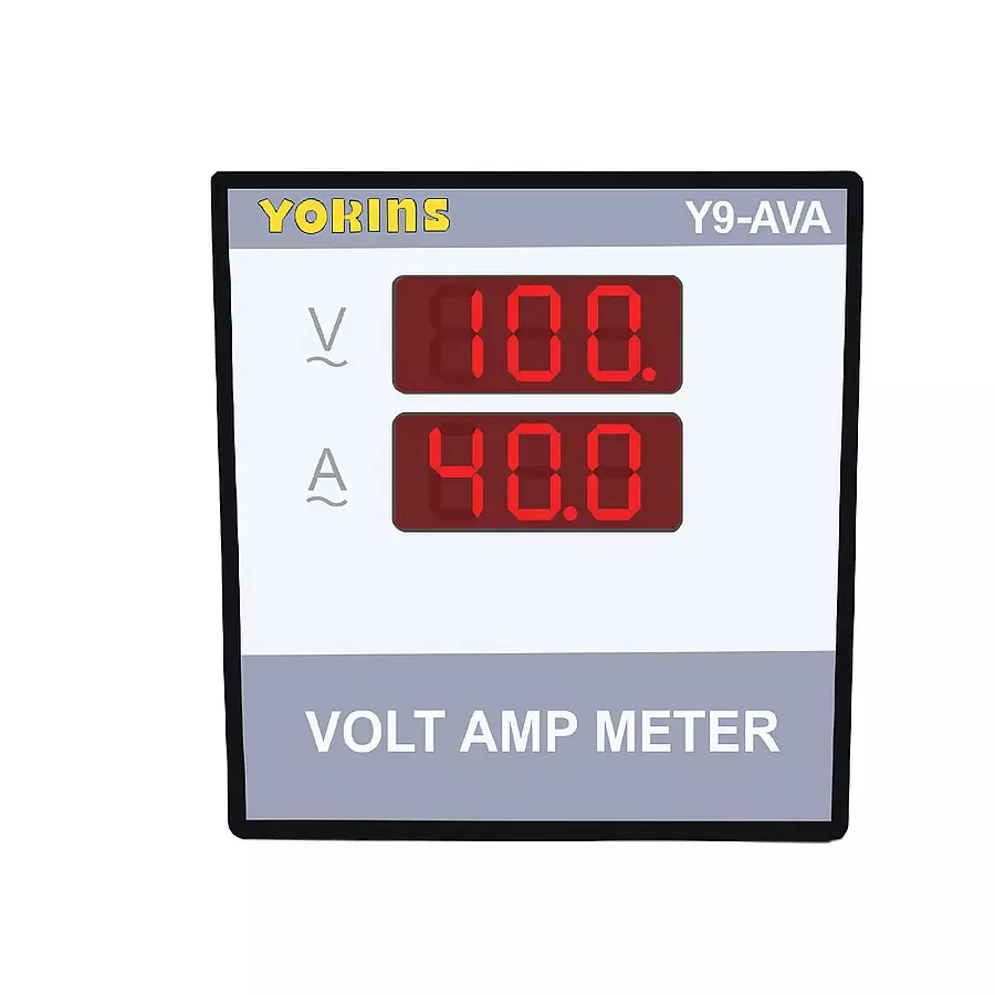 Yokins Digital Volt-Amp Meter Sqaure Black 90-500 V AC Voltage Range for Electrical Panel & Submersible Panel Testing, Y9-AVA