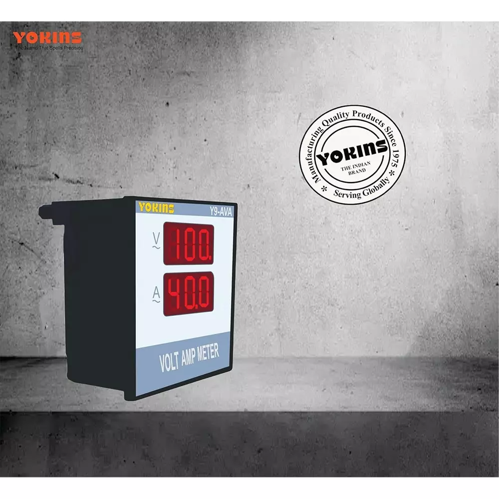 Yokins Digital Volt-Amp Meter Sqaure Black 90-500 V AC Voltage Range for Electrical Panel & Submersible Panel Testing, Y9-AVA