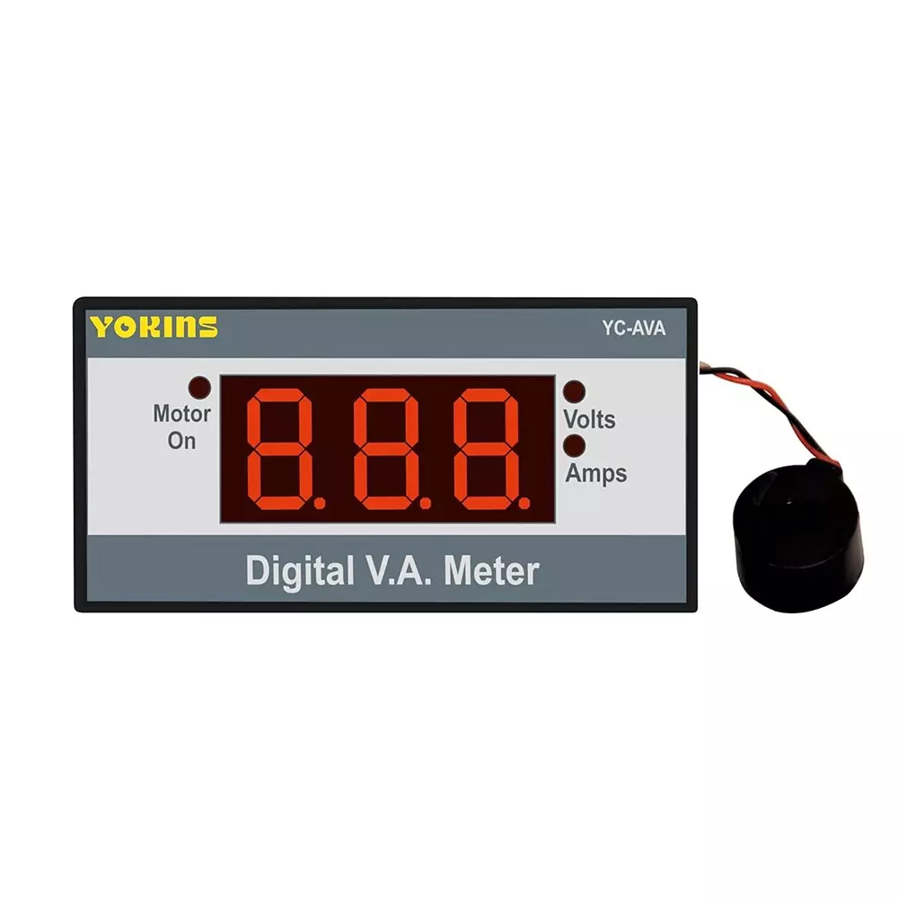 Yokins Digital Volt-Amp Meter Rectangle Black 90-500 V AC Voltage Range for Electrical Panel & Submersible Panel Testing, YC-AVA