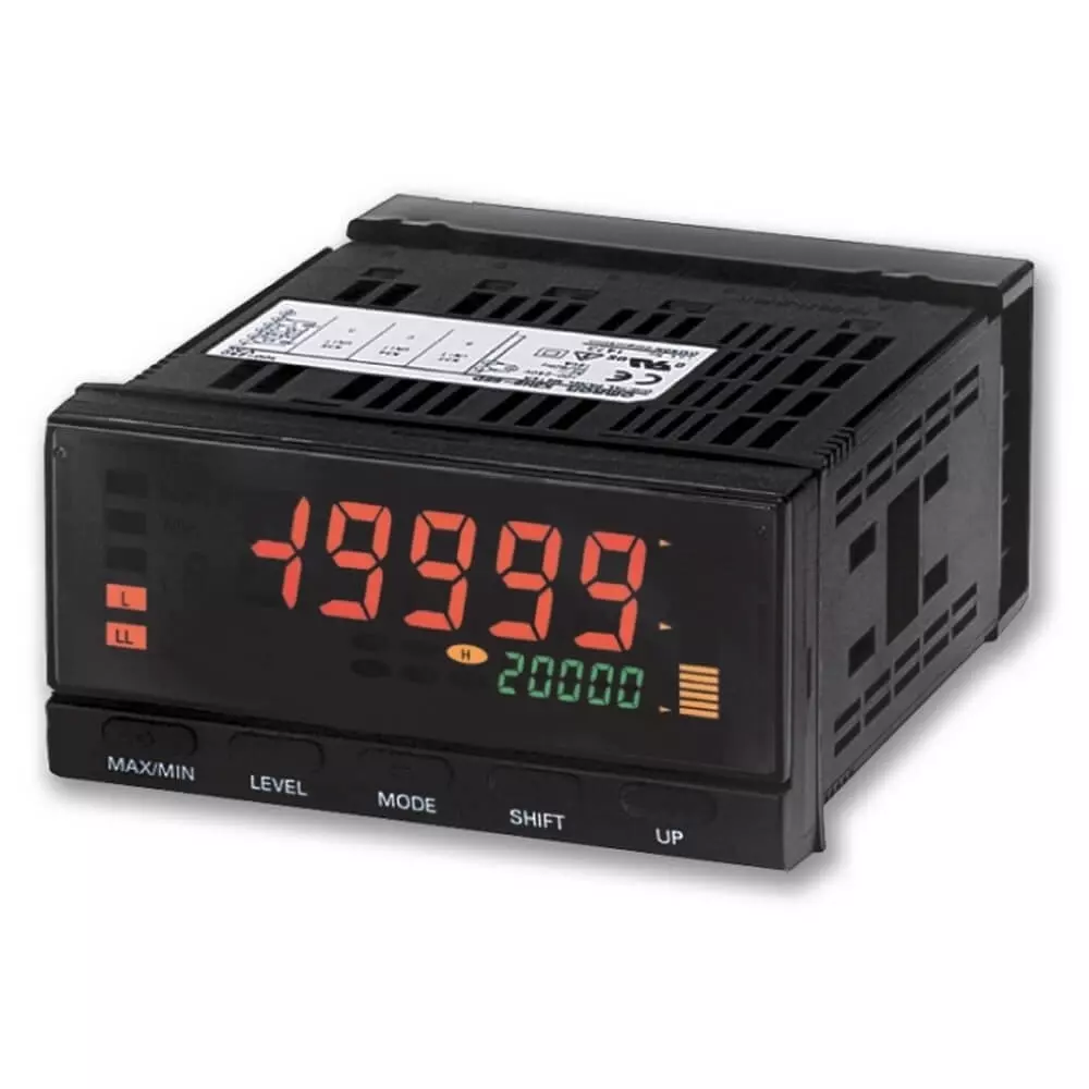 Omron Digital Panel Meter 2-Line Display 30 Hz to 50 kHz Voltage or NPN Open Collector 24 VAC/VDC Supply, K3HB7002B