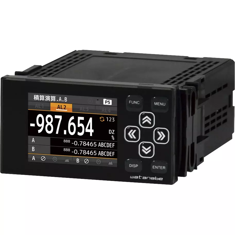 Watanabe Electric Graphical Digital Panel Meter 52x96 mm DC Voltage/Current 1 or 2 CH, WPMZ-1-372-3E-XE0