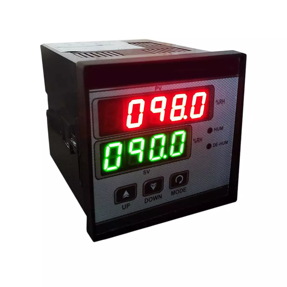 Hartley Humidity Controller Dual Display 1 Relay 72x72 mm 230 V AC with Sensor, PHC-3080M