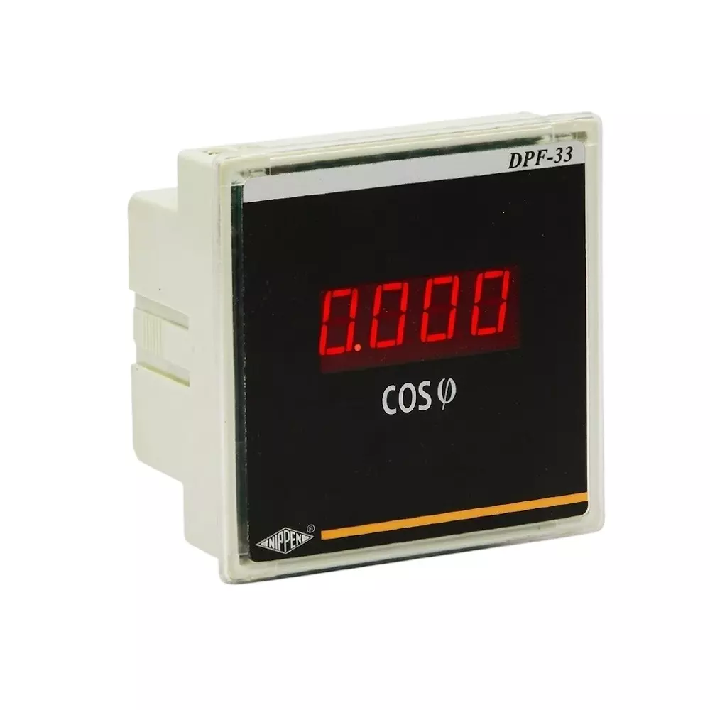 Nippen Digital Power Factor Meter 3 Phase 3 Wire Double Element 5 A Current, 230 V Rated Voltage and 96X96 mm Size, DPF-33(96)