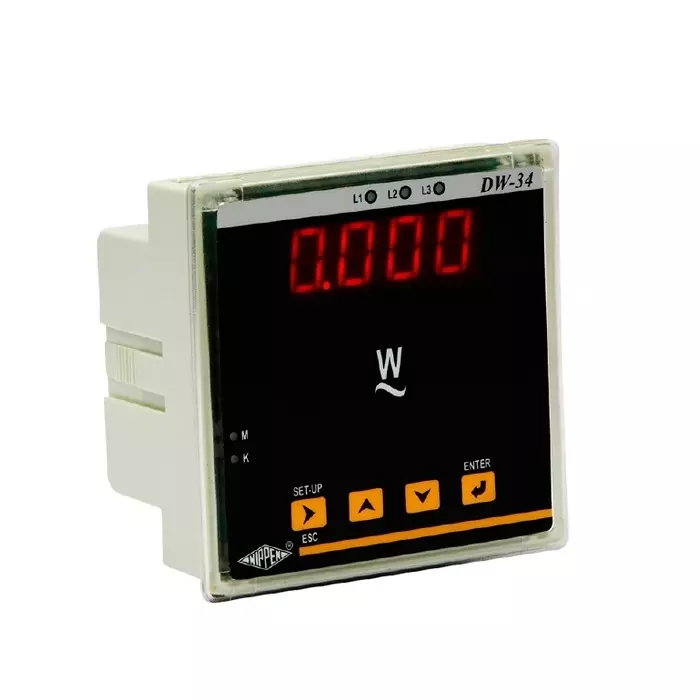 Nippen Digital Watt Meter 3 Phase 4 Wire Three Element 1 A Current, 110 V Rated Voltage and 96X96 mm Size, DW-34(96)