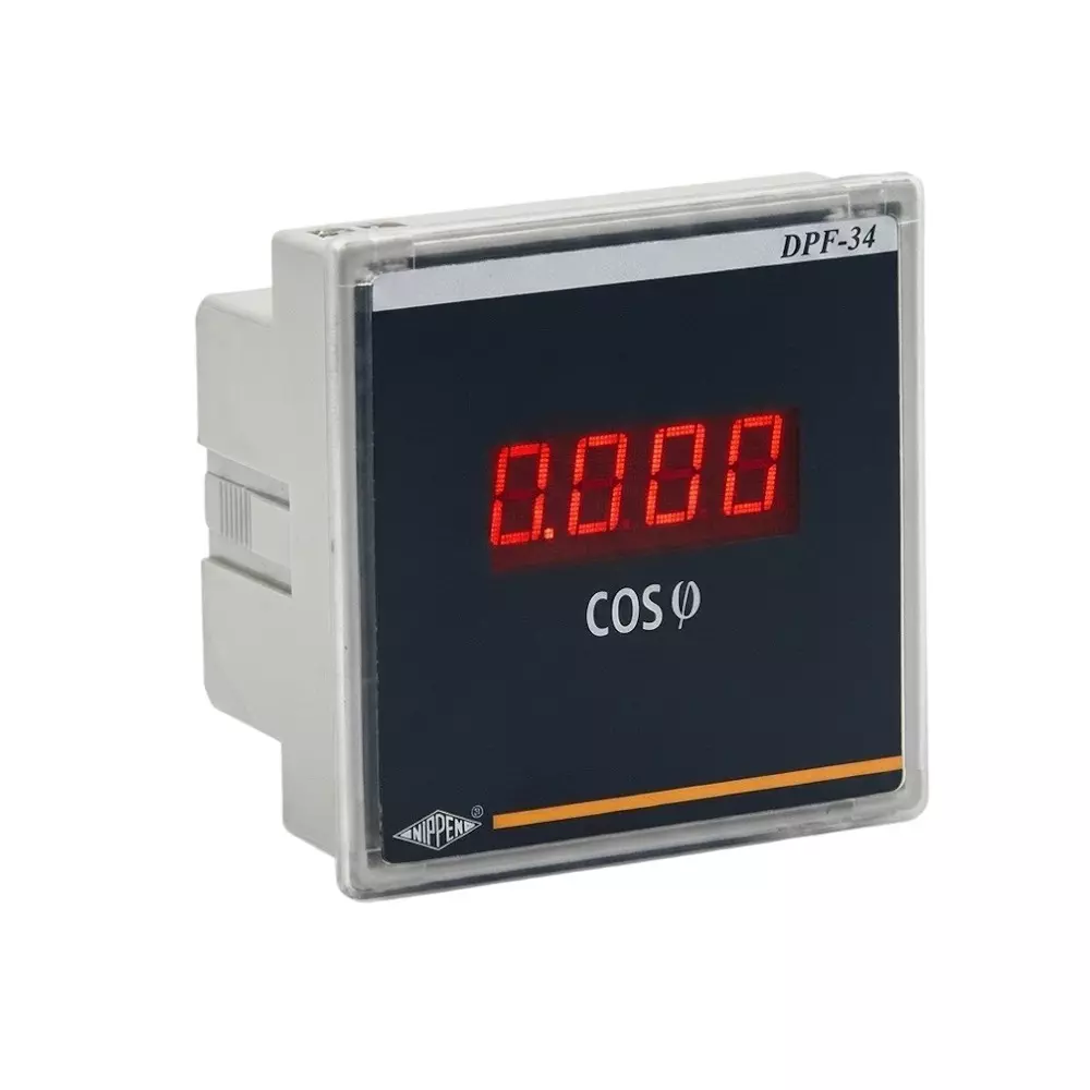 Nippen Digital Power Factor Meter 3 Phase 4 Wire Three Element 1 A Current, 440 V Rated Voltage and 96X96 mm Size, DPF-34 (96)