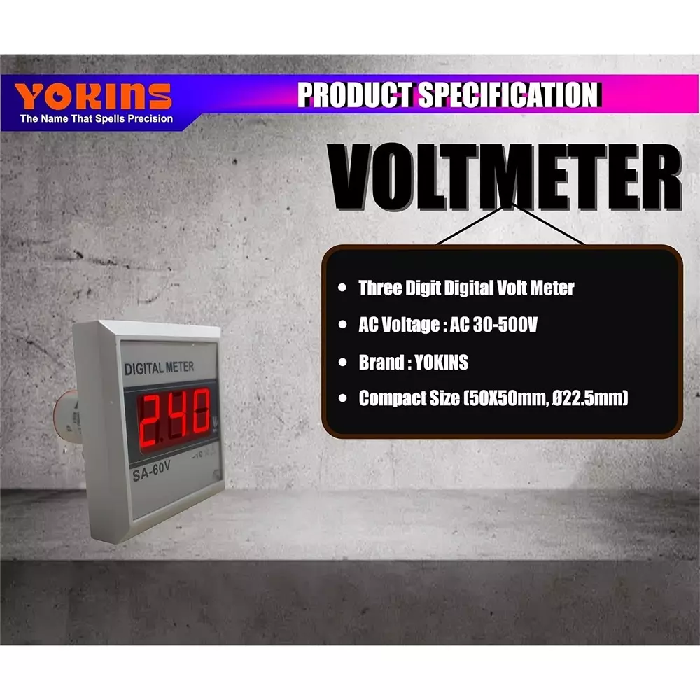 yokins-digital-ac-voltmeter-30-500-v-ac-voltage-panel-mount-12-mm-display-size-sa-60v
