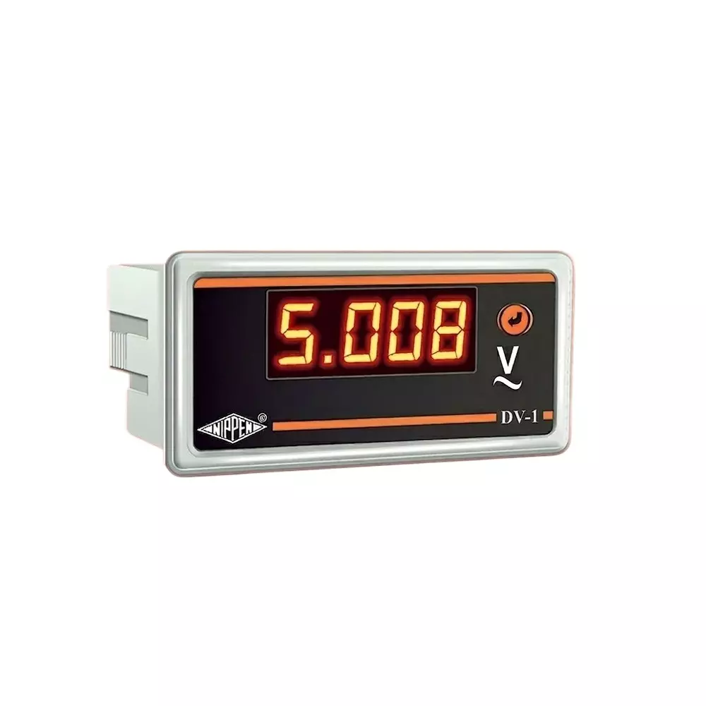 Nippen Digital Voltmeter AC with 4 Digit LED Display, Upto 500 V Display Range and 48X96 mm Size, DV-1-AC (48)