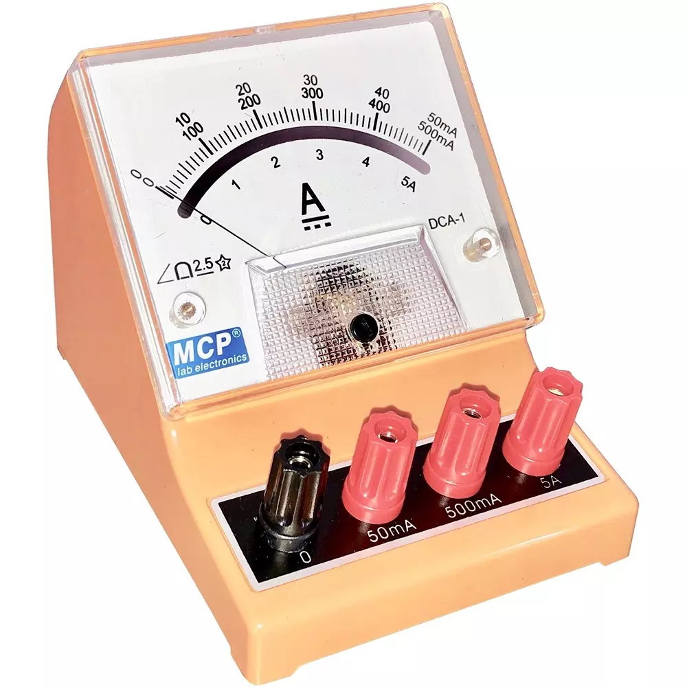 MCP DC Ammeter 3 ranges, 0-50 mA, 0-500 mA, 0-5 A Measurement Range, DCA-1