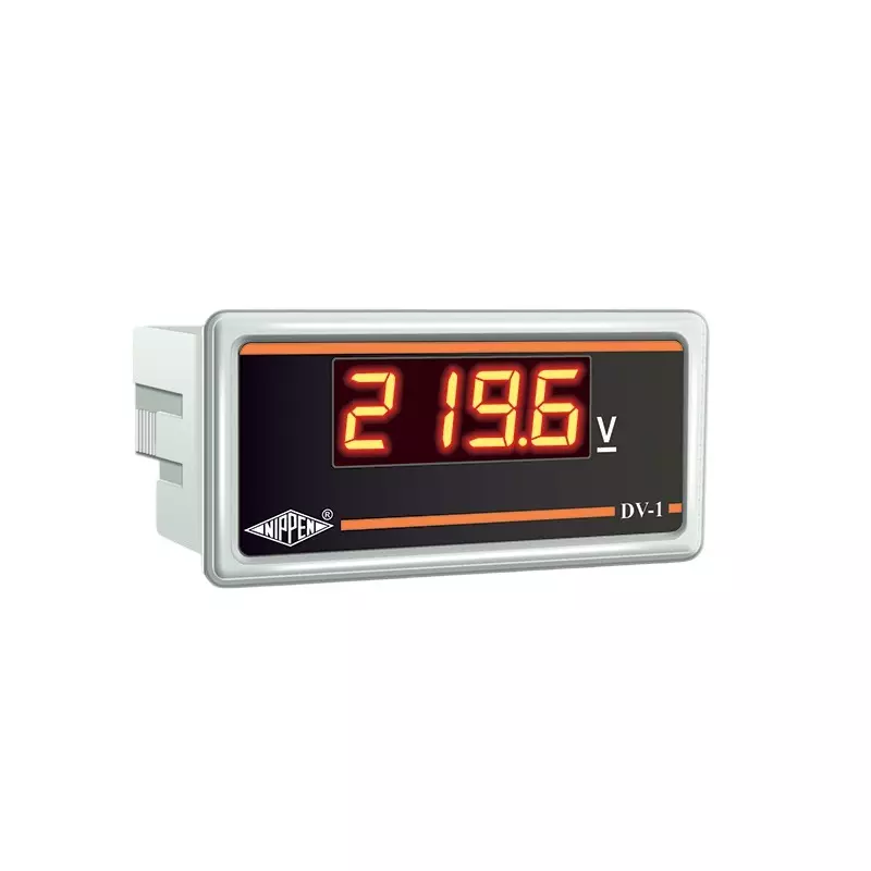 Nippen Digital Voltmeter DC with 4 Digit LED Display, Upto 500 V Display Range and 48X96 mm Size, DV-1-DC (48)