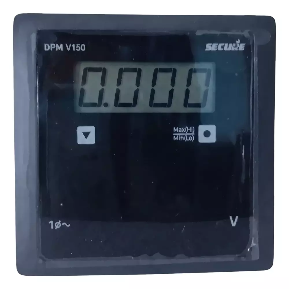 Secure DPM Series AC Voltmeter 1 Phase 1 Line 4 Digit LCD Display 72x72 mm, 20 to 500 V Range and 0.5 Accuracy Class, DPM V150
