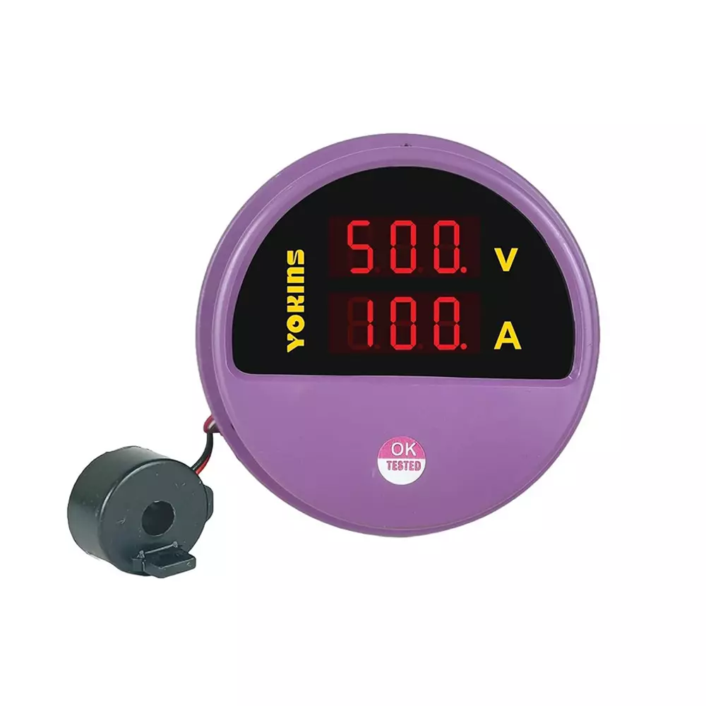 Yokins Economy Series Digital Volt & Ampere Meter 90 – 500 V AC Dual Line Digital Display 1.0 – 80 A, YR-AVA