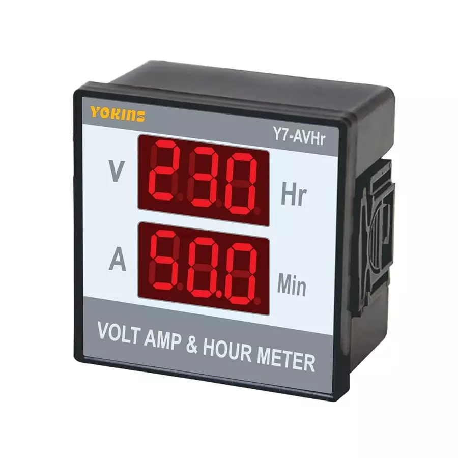 Yokins Economy Series Self Powered Digital AC Volt-Amp & Hour Meter Square Shape 72x72 mm Size, Y7-AVHr