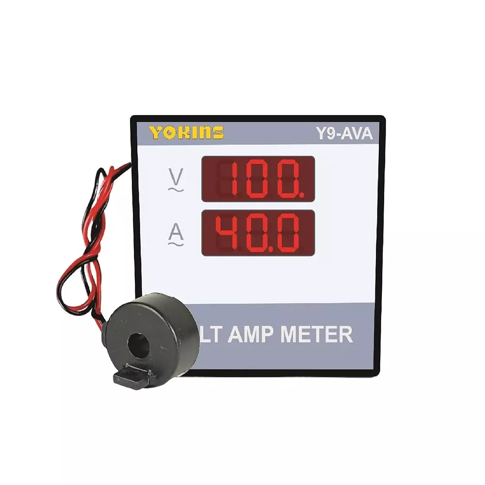 Yokins Economy Series Digital Volt & Ampere Meter 90 – 500 V AC Dual Line Digital Display 1.0 – 50 A, Y9-AVA