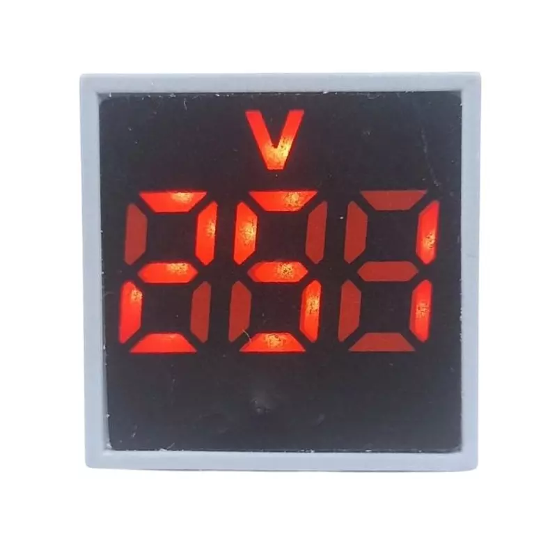 YOKINS AC Digital Compact Volt Meter 20-500 V AC Voltage Self Powered Square Shape Red 3 Digit 22 mm Hole Diameter
