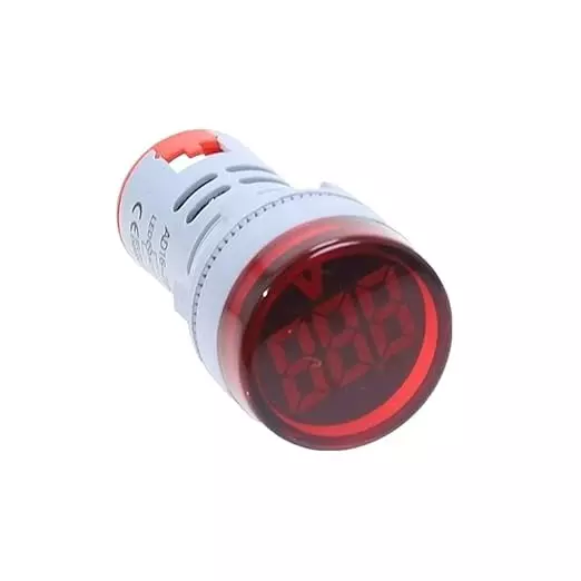 Sibass Electric Digital Voltmeter in White Plastic Body Red Display Color, SE-AD16-22V (Pack of 1000)
