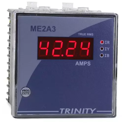 TRINITY Ammeter 3 Phase, 0-5000 Amp, Seven Segment LED Display, ME2A3