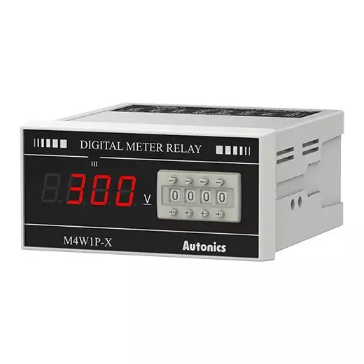 Autonics Digital Voltmeter 3½-Digit 7-Segment LED 300 ms Sampling Cycle DC300V, M4W1P-DV-5