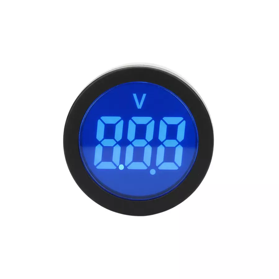 G-SENS Volt Meter 22.5 mm Plastic Round 50-500 V AC Blue, AD101-22VM