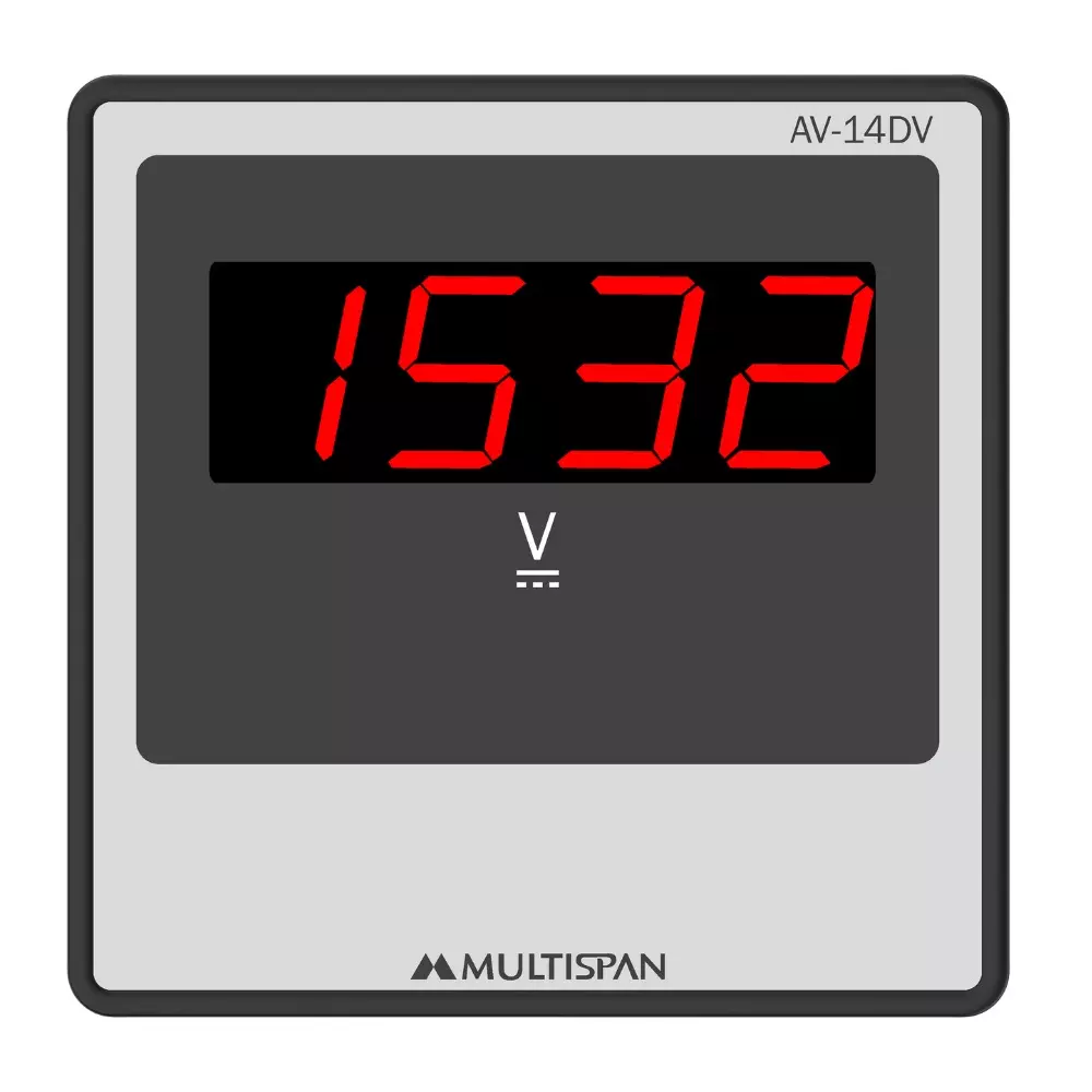 Multispan DC Volt Meter 3 Digit 19.99V DC / 49.99V DC / 99.99V DC / 199.9V DC / 750V DC (Factory Set) Input Range, AV-41DV (3 Digit)